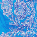 Tejidos de bordado de rayón azul liso teñidos de material superior